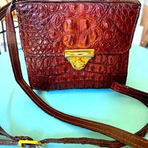 Vintage genuine Crocodile Leather Women crossbody Bag
